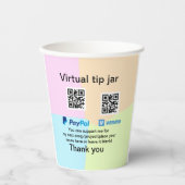 Virtuele tip per vierkante of codetonatie PayPal v Papieren Bekers (Voorkant)