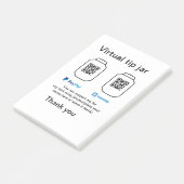 Virtuele tip per vierkante of codetonatie PayPal v Post-it® Notes (Schuin)