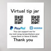 Virtuele tip per vierkante of codetonatie PayPal v Poster (Voorkant)