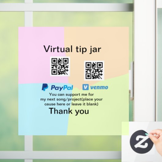 Virtuele tip per vierkante of codetonatie PayPal v Raamsticker (Huis)