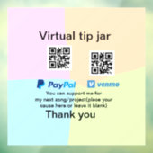 Virtuele tip per vierkante of codetonatie PayPal v Raamsticker (Vel 3)