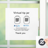 Virtuele tip per vierkante of codetonatie PayPal v Raamsticker (Huis)