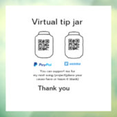 Virtuele tip per vierkante of codetonatie PayPal v Raamsticker (Vel 3)