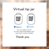 Virtuele tip per vierkante of codetonatie PayPal v Raamsticker (Vel 2)