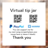 Virtuele tip per vierkante of codetonatie PayPal v Raamsticker (Vel 2)