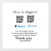 Virtuele tip per vierkante of codetonatie PayPal v Raamsticker (Vel)