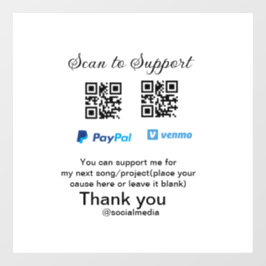 Virtuele tip per vierkante of codetonatie PayPal v Raamsticker