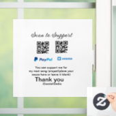 Virtuele tip per vierkante of codetonatie PayPal v Raamsticker (Huis)