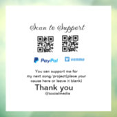 Virtuele tip per vierkante of codetonatie PayPal v Raamsticker (Vel 3)