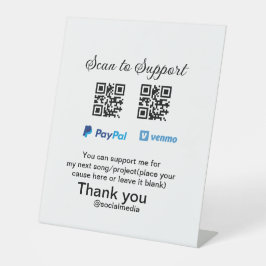 Virtuele tip per vierkante of codetonatie PayPal v Reclamebord Met Voetstuk