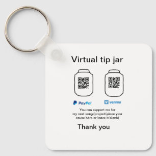 Virtuele tip per vierkante of codetonatie PayPal v Sleutelhanger