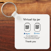 Virtuele tip per vierkante of codetonatie PayPal v Sleutelhanger (Voorkant)