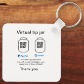 Virtuele tip per vierkante of codetonatie PayPal v Sleutelhanger (Achterkant)