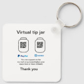 Virtuele tip per vierkante of codetonatie PayPal v Sleutelhanger (Achterkant)