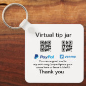 Virtuele tip per vierkante of codetonatie PayPal v Sleutelhanger (Voorkant)