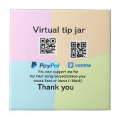 Virtuele tip per vierkante of codetonatie PayPal v Tegeltje (Voorkant)