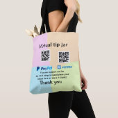 Virtuele tip per vierkante of codetonatie PayPal v Tote Bag (Dichtbij)
