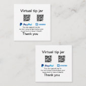 Virtuele tip per vierkante of codetonatie PayPal v Vierkante Visitekaartje (Voorkant / Achterkant)
