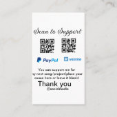 Virtuele tip per vierkante of codetonatie PayPal v Visitekaartje (Voorkant)