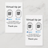 Virtuele tip per vierkante of codetonatie PayPal v Visitekaartje (Voorkant / Achterkant)