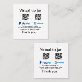 Virtuele tip per vierkante of codetonatie PayPal v Visitekaartje (Voorkant / Achterkant)