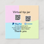 Virtuele tip per vierkante of codetonatie PayPal v Visitekaartje (Voorkant)