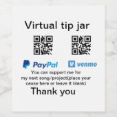 Virtuele tip per vierkante of codetonatie PayPal v Wijn Etiket (Enkel label)