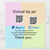 Virtuele tip per vierkante of codetonatie PayPal v Wijn Etiket (Enkel label)