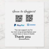 Virtuele tip per vierkante of codetonatie PayPal v Wijn Etiket (Enkel label)