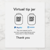 Virtuele tip per vierkante of codetonatie PayPal v Wijn Etiket (Enkel label)