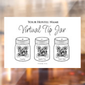 Virtuele tip pot 3 potjes eenvoudige QR-code scann Raamsticker (Vel 2)