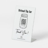 Virtuele tip pot, aangepaste QR-code betaling app, Reclamebord Met Voetstuk (Voorkant)