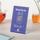 Virtuele tip pot, aangepaste QR-code betaling app, Reclamebord Met Voetstuk (Insitu)