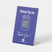 Virtuele tip pot, aangepaste QR-code betaling app, Reclamebord Met Voetstuk (Voorkant)