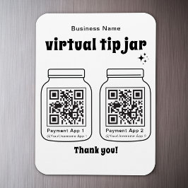 Virtuele tip pot met 2 QR-code Magneet
