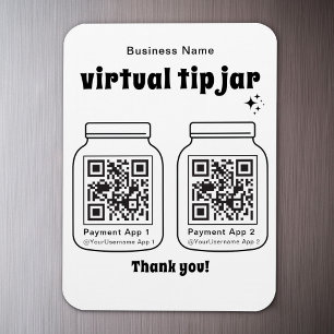 Virtuele tip pot met 2 QR-code Magneet