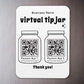 Virtuele tip pot met 2 QR-code Magneet