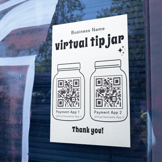 Virtuele tip pot met 2 QR-code Poster