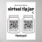 Virtuele tip pot met 2 QR-code Poster (Voorkant)