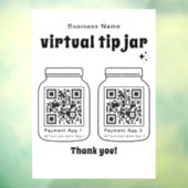 Virtuele tip pot met 2 QR-code Raamsticker (Vel 3)