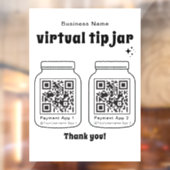 Virtuele tip pot met 2 QR-code Raamsticker (Vel 2)