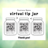 Virtuele tip pot met 3 QR-code Raamsticker (Vel 3)