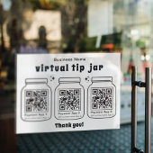 Virtuele tip pot met 3 QR-code Raamsticker