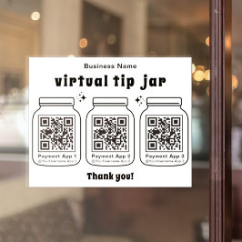 Virtuele tip pot met 3 QR-code Sticker