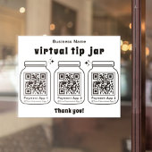 Virtuele tip pot met 3 QR-code Sticker