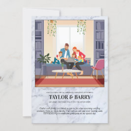 Virtuele trouwdag Marble uitnodiging