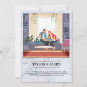 Virtuele trouwfeest marmeren uitnodiging (Voorkant)