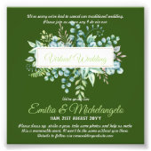 Virtuele trouwvideochat live streaming uitnodiging foto afdruk (Voorkant)