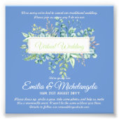 Virtuele trouwvideochat live streaming uitnodiging foto afdruk (Voorkant)