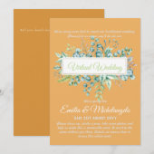 Virtuele trouwvideochat livestream-uitnodigingen (Voorkant / Achterkant)